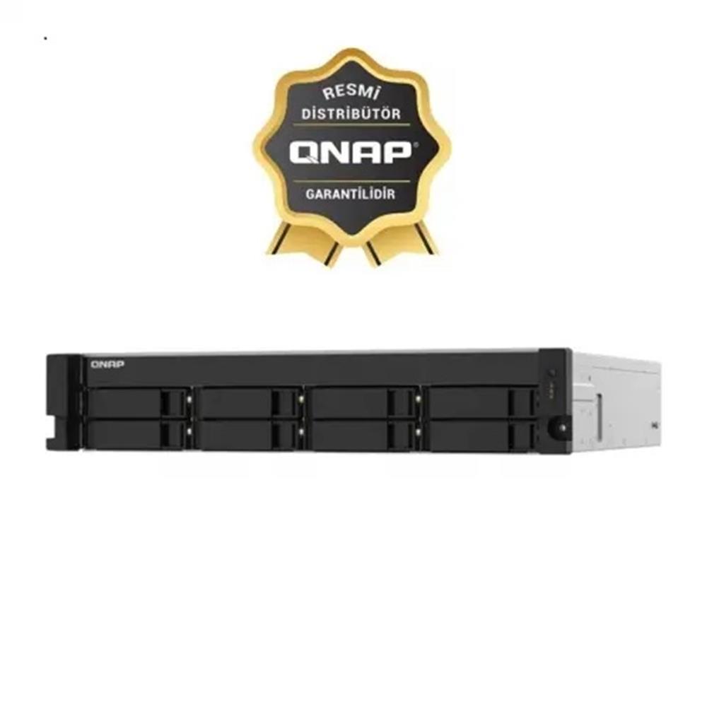 QNAP TS-873AU-RP-4GB Ram 8 HDD Yuvalı Siyah  Rack Nas Çoklu Depolama Ünitesi