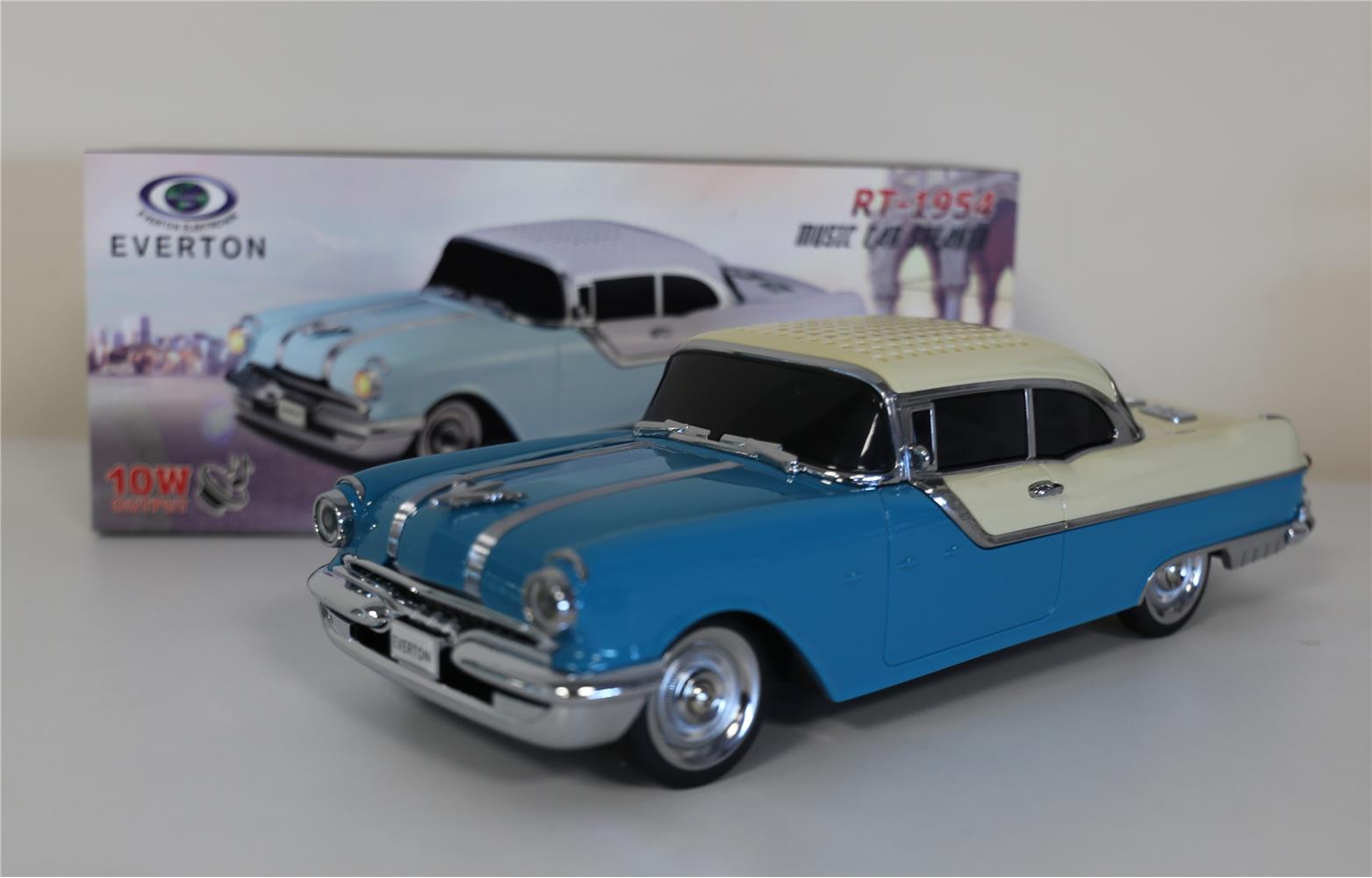 EVERTON RT-1954 Turkuaz Arabalı  Bluetooth Fm-Usb-Tf-Aux Şarjlı Nostaljik Radyo 