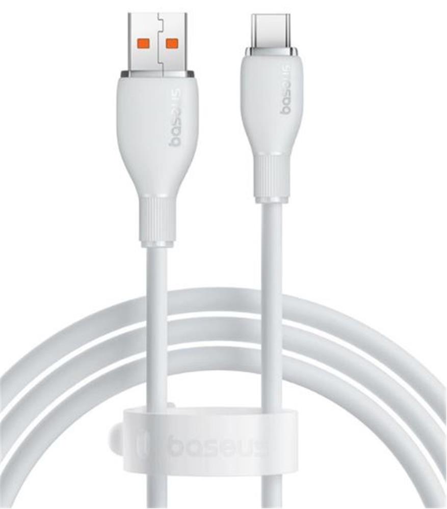 Baseus P10355703221-00 Pudding Hızlı Şarj Özellikli USB Type-C 100W Kablo 1.2M Beyaz