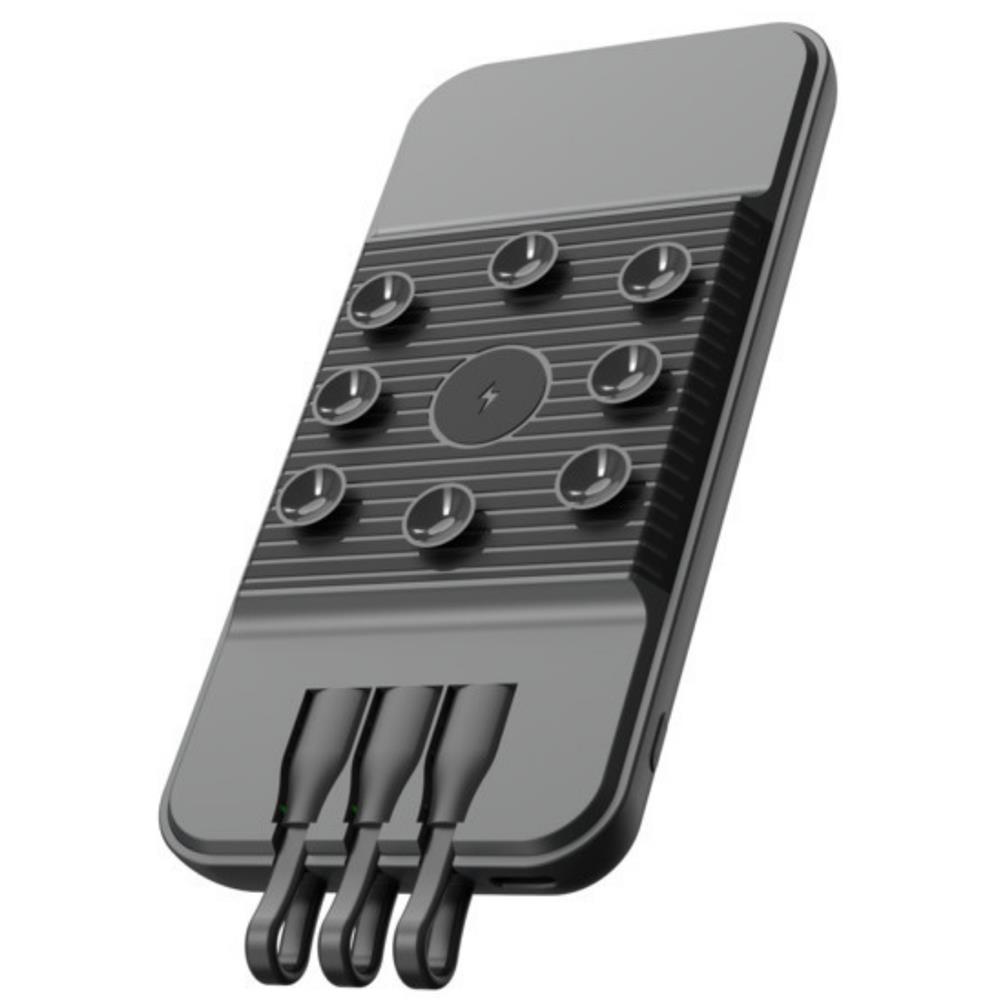 SnapMax SNP-3007 10.000 mah Siyah Vantuzlu Kablosuz ve 3in1 Kablolu Powerbank 