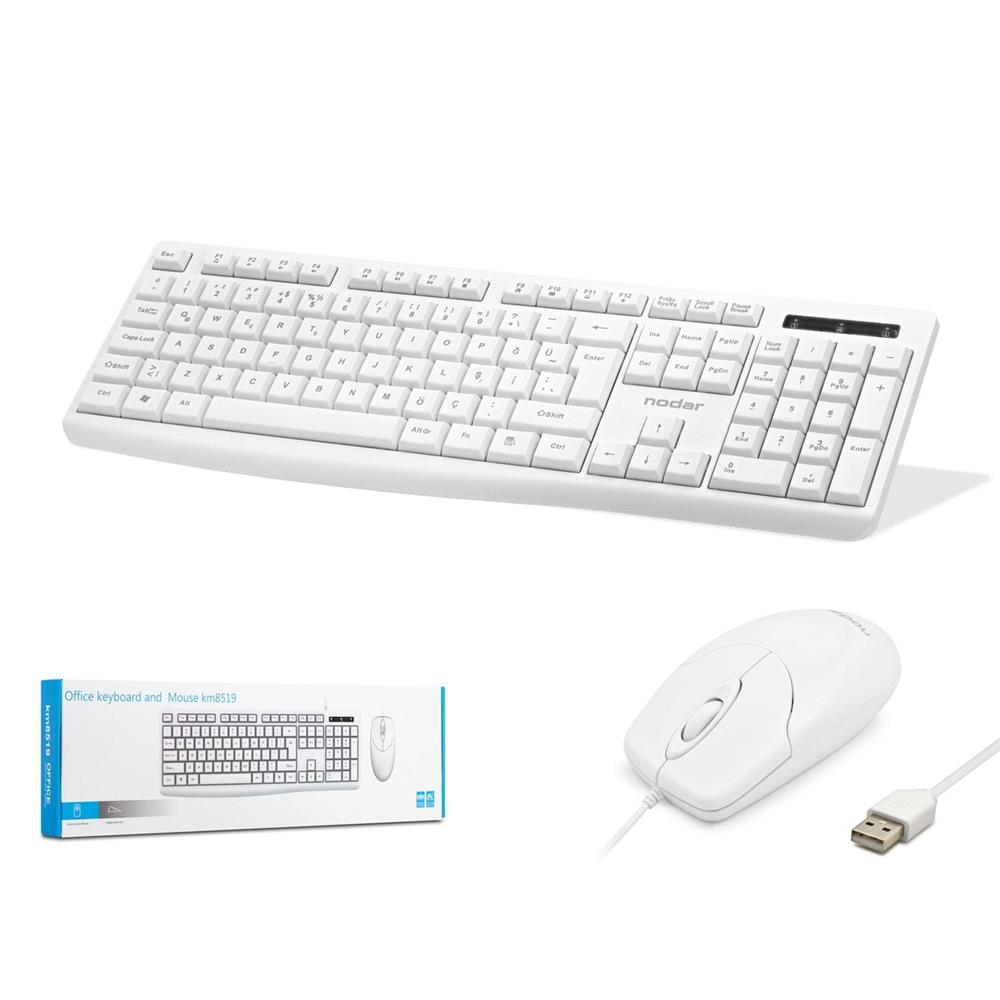 Kruxon Km8520 Kablolu Klavye ve Mouse Set Q Beyaz