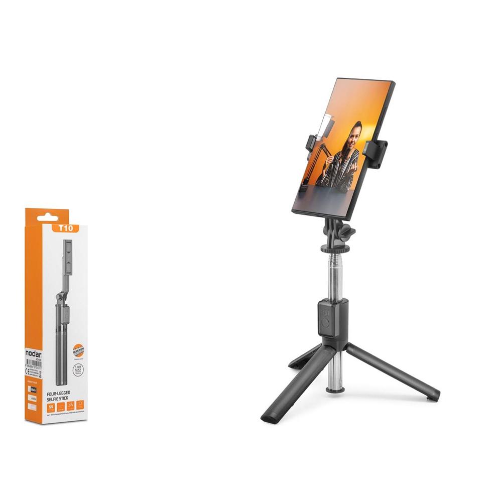 Kruxon Nd1040 Tripod Selfie Çubuğu - Bluetooth 5.0 Uzaktan Kumandalı 67Cm Siyah