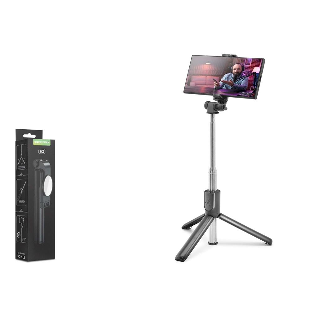 Kruxon Nd1041 Tripod Selfie Çubuğu - Bluetooth 5.0 Uzaktan Kumandalı 100Cm Siyah