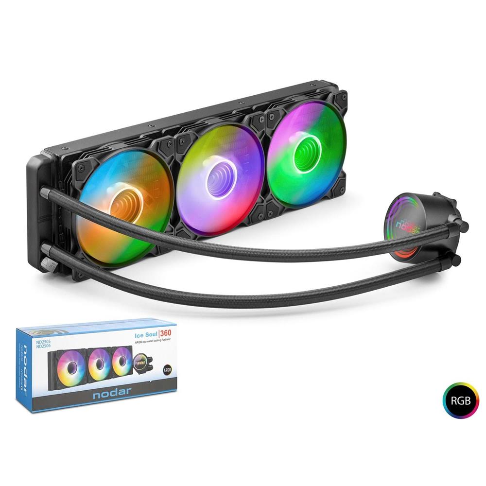 Kruxon Nd2505 Sıvı Soğutma Fan 360 Argb 36Cm Siyah