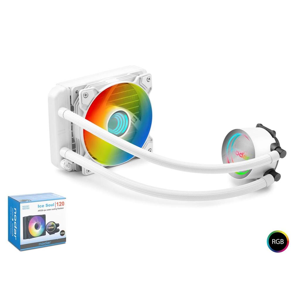 Kruxon Nd2501 Sıvı Soğutma Fan 120 Argb 12Cm Beyaz