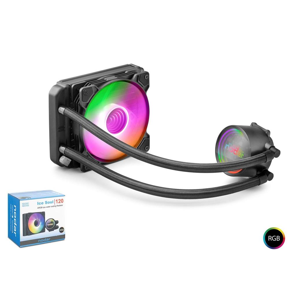 Kruxon Nd2502 Sıvı Soğutma Fan 120 Argb 12Cm Siyah