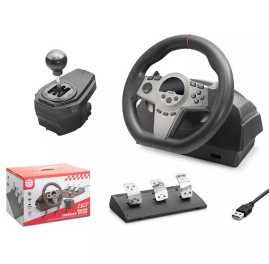 Kruxon Nd707 Direksiyon Seti Siyah 270° Ps4-Ps3-Pc-Xbox One-N-Sw-Xbox Series-S P4 Slim P4 Pro Siyah