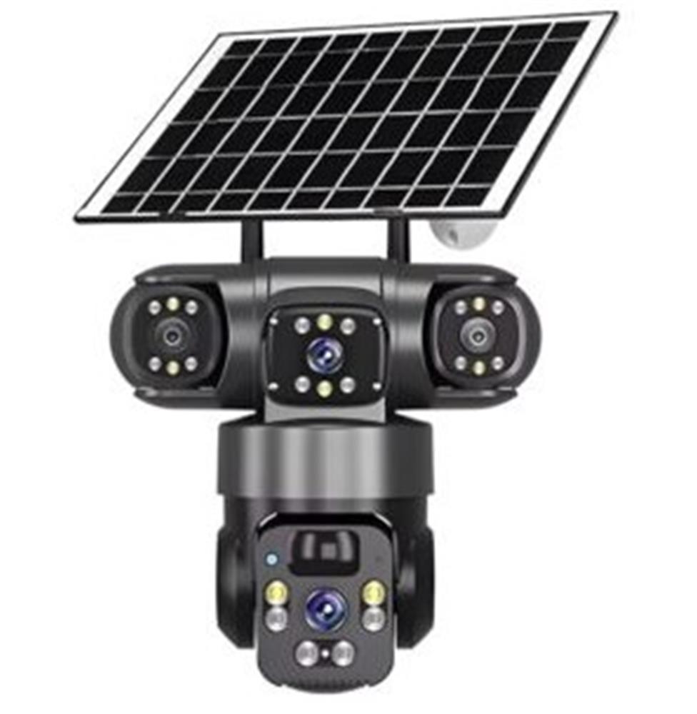 OKam O-Kam 5220 9MP 3 Lens Sirenli Solar Wifi PTZ Kamera 