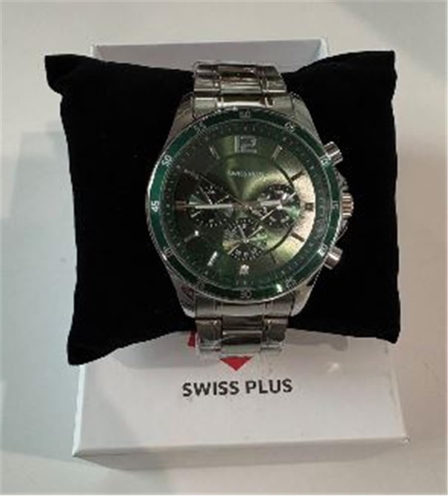 Swiss Plus Man Watch Basic Seri Model-2 ST3516AGS Green-Silver