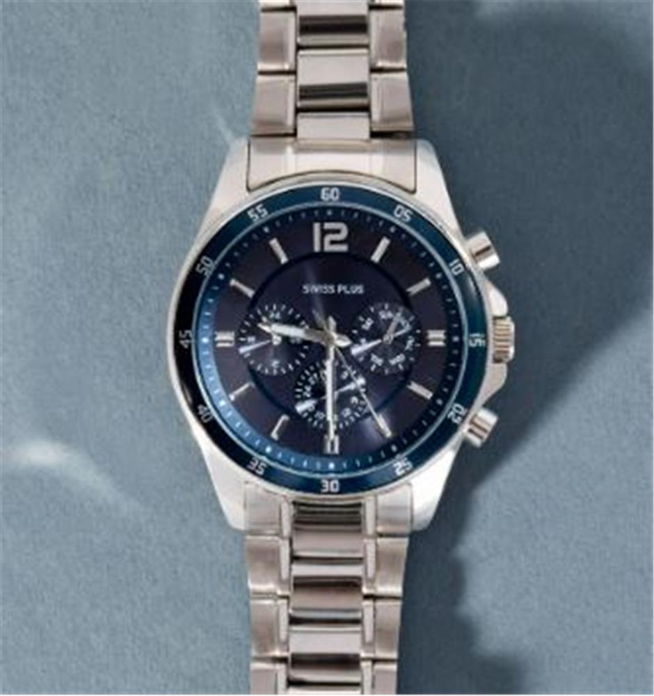 Swiss Plus Man Watch Basic Seri Model-8 ST3516AGS Lüx Blue-Silver