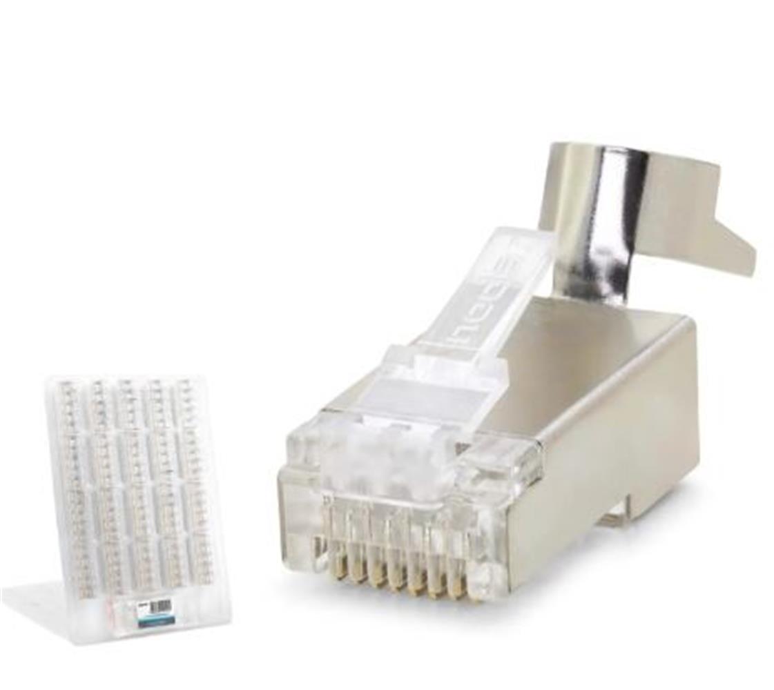 Kruxon ND2425 CAT7 EZ RJ45 Metal B Kalite Konnektör 100 Adet Plastik Kutu - Silverı