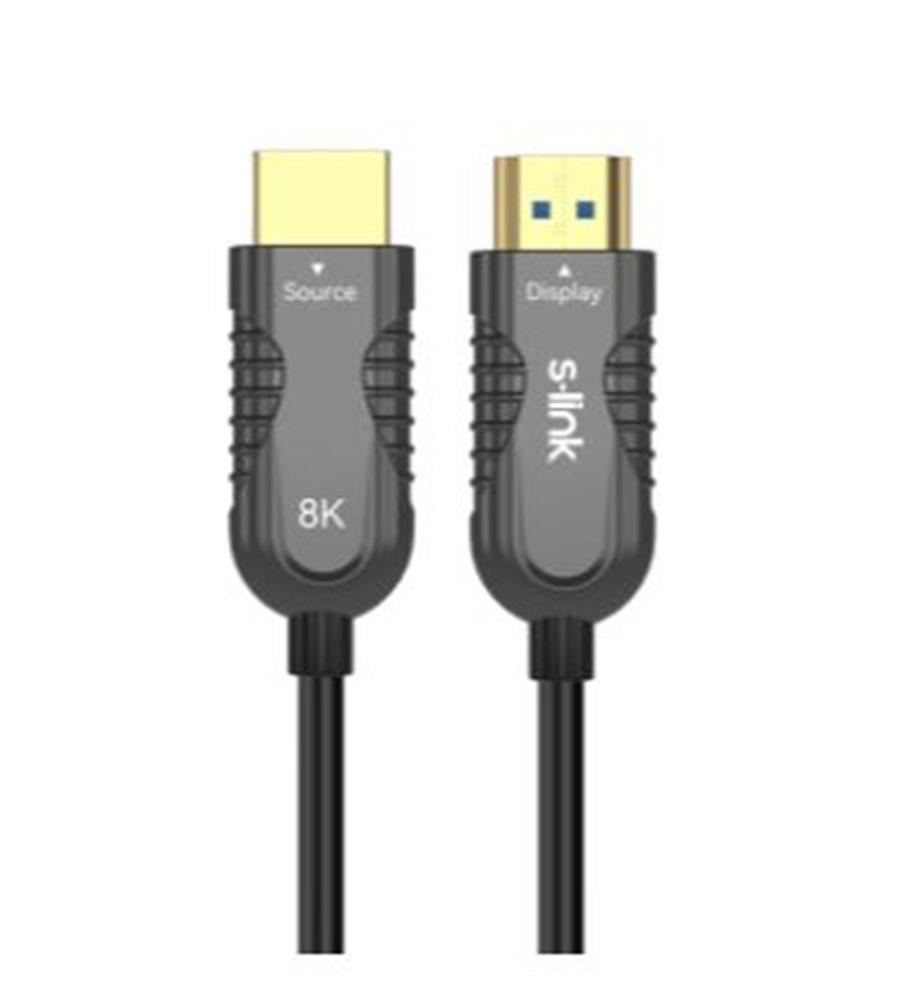 S-link SL-HM8K030 HDMI TO HDMI 30m v2.1 8K60 HZ 4K 120HZ Fiber Kablo