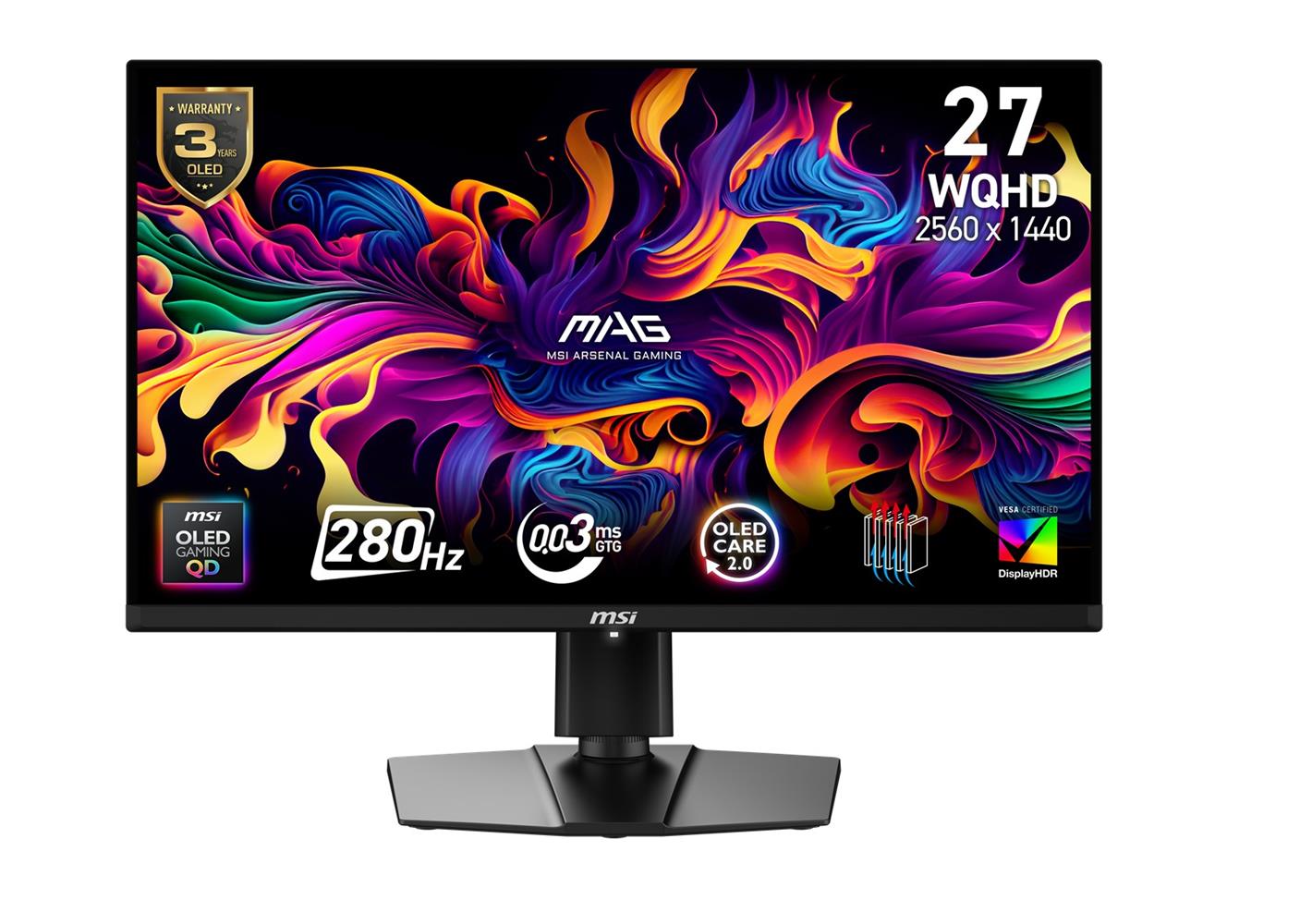 Msi 27" Mag 274QP QD-OLED X24 240Hz 0.03ms HDMI DP Premium HDR Pivot WQHD QD-OLED Gaming Monitör