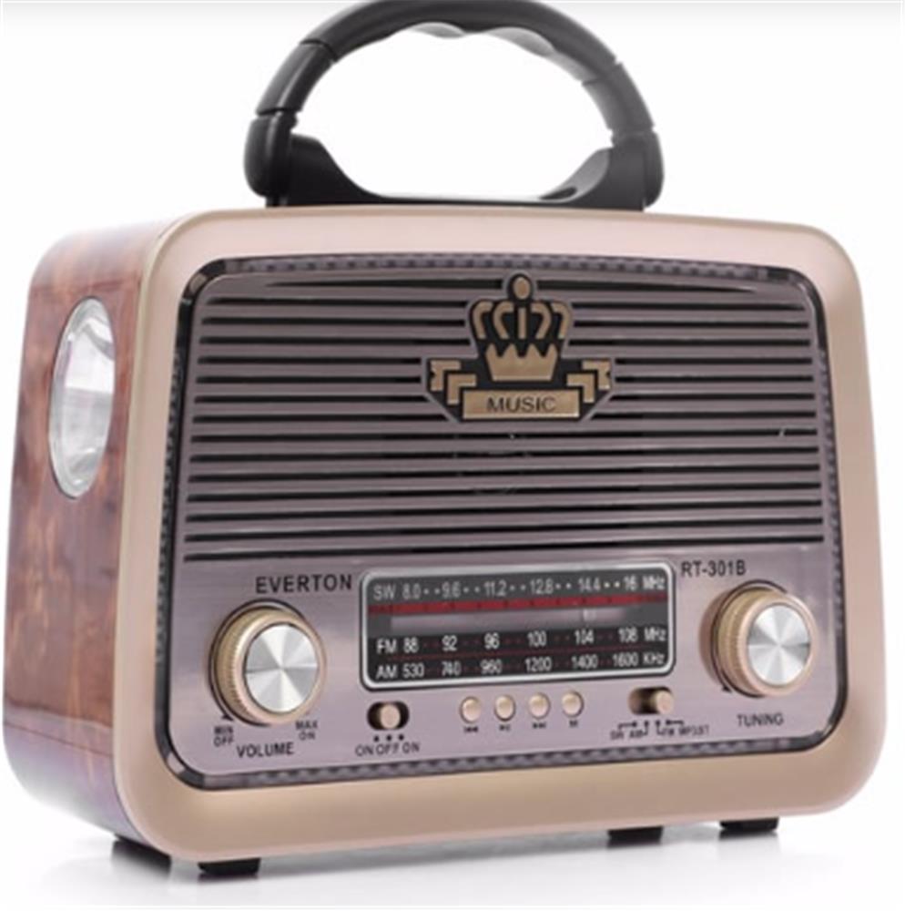 Everton Rt-848 Güneş Enerjili Panelli Bluetooth Fm-usb-Tf Card-Aux Nostaljik Radyo