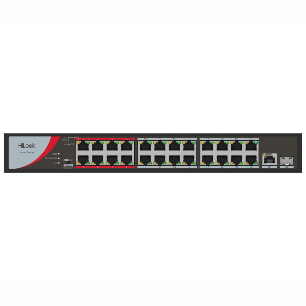 HiLook NS-0326P-230(B) 24Port 10/100 PoE+1x10/100/1000 RJ45+1xSFP Switch