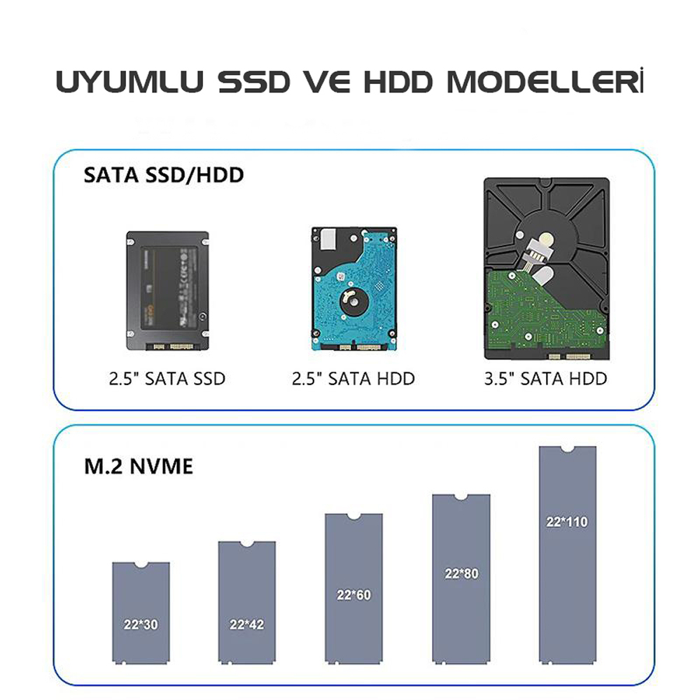 Codegen 2.5/3.5 Sata M.2 NVME Offline Kopyalama Harddisk Dock Stand CDG-DOC-505