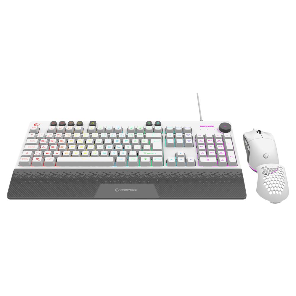Rampage ECLIPSE Beyaz Usb RGB Aydınlatmalı Q Gaming Oyuncu Klavye Mouse Set