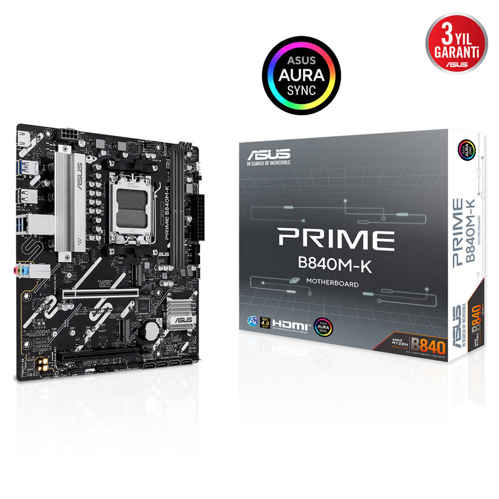 Asus PRIME B840M-K AMD AM5 DDR5 8000+ HDMI 2xM2 USB3.2 mATX