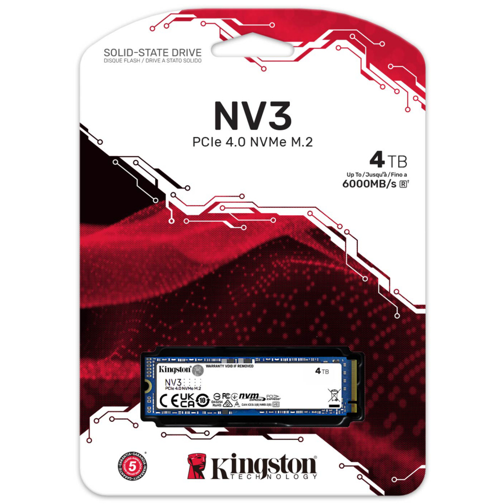 Kingston 4TB NV3 Gen4x4 NVMe SSD SNV3S/4000G