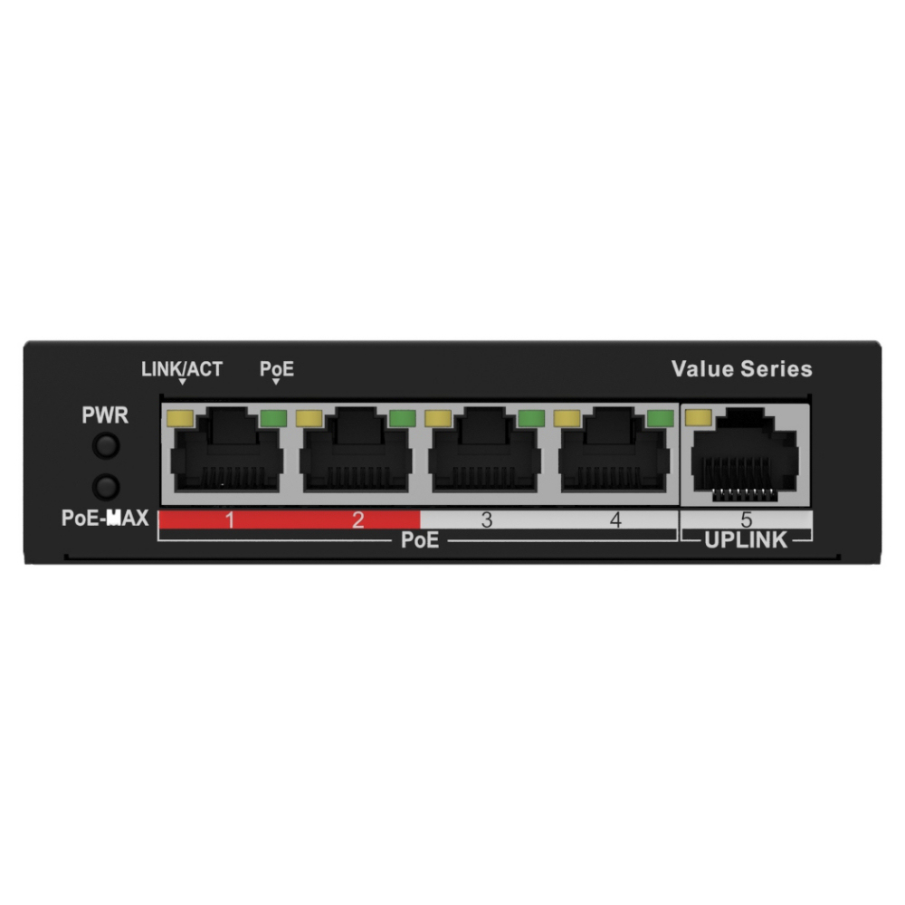 HiLook NS-0105P-35(B)(O-STD) 4Port 10/100 Mbps PoE+ 1x10/100Mbps Ethernet Port Switch
