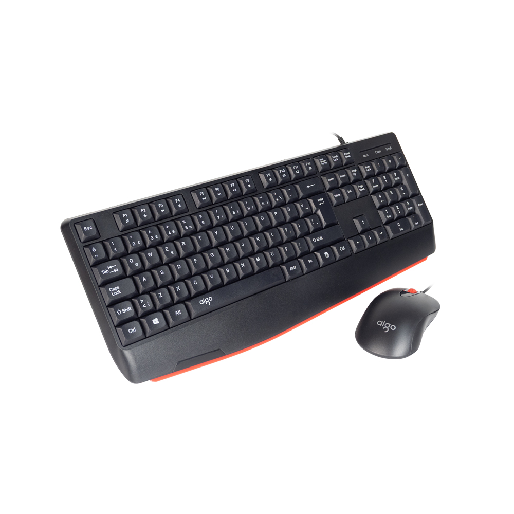 AIGO AK310 Pro Siyah Kablolu Q Klavye + Mouse Set