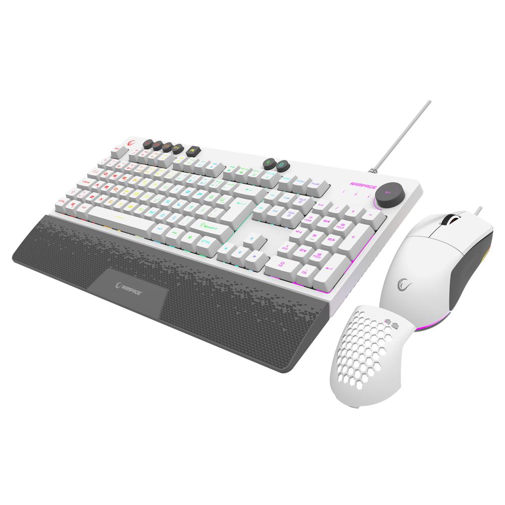 Rampage ECLIPSE Beyaz Usb RGB Aydınlatmalı Q Gaming Oyuncu Klavye Mouse Set
