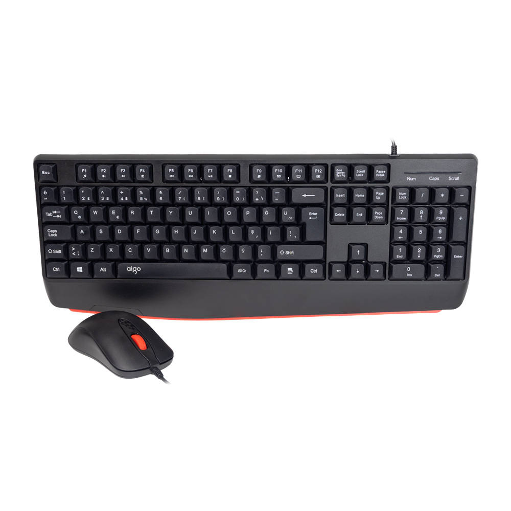 AIGO AK310 Pro Siyah Kablolu Q Klavye + Mouse Set