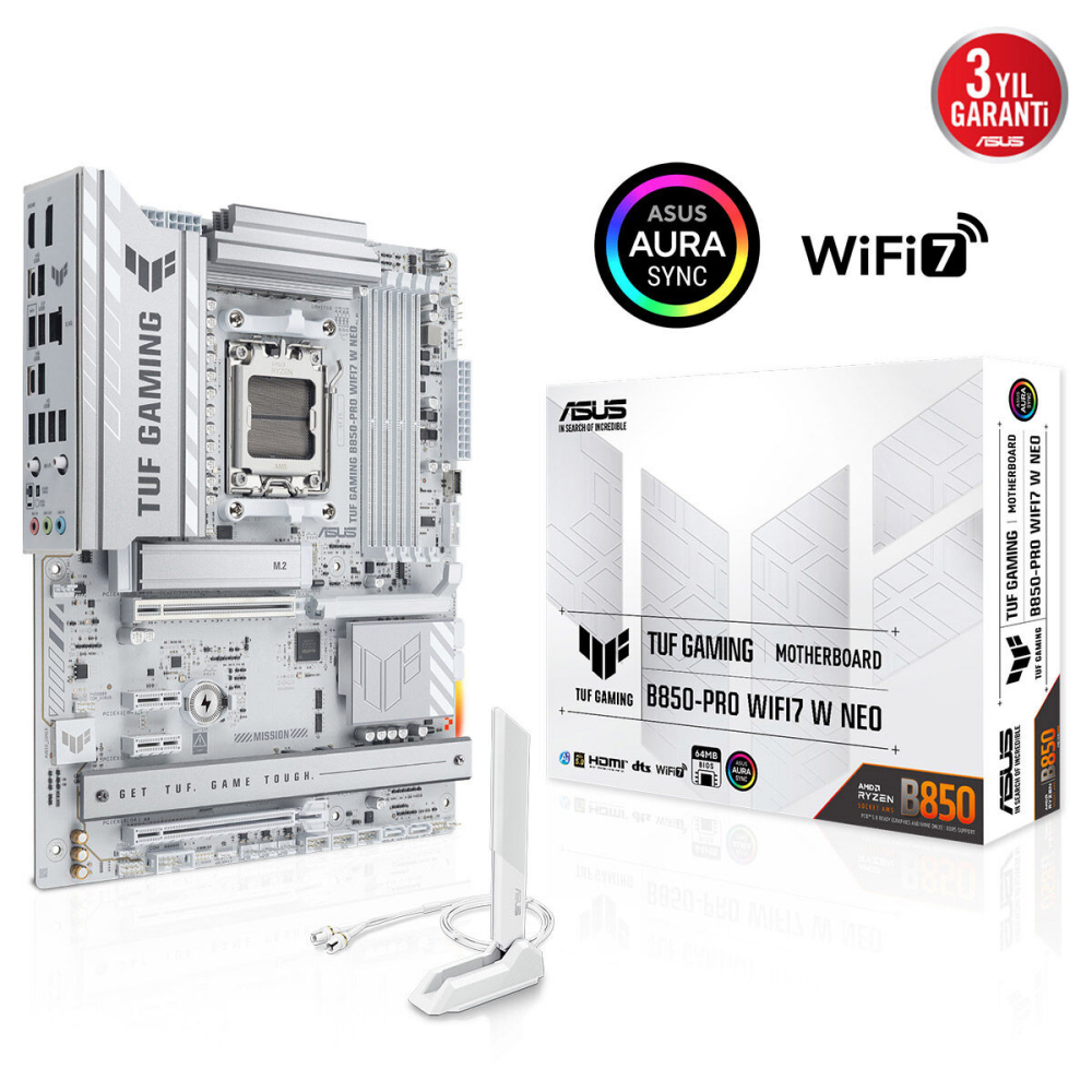 Asus TUF GAMING B850-PRO WIFI7 W NEO AMD AM5 DDR5 9000+ DP HDMI 3xM2 ATX