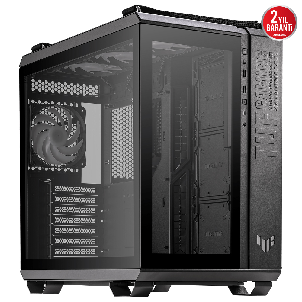 Asus TUF GAMING GT502 PLUS Siyah Panaromik Temperli Cam ATX Mid Tower Fanlı Kasa