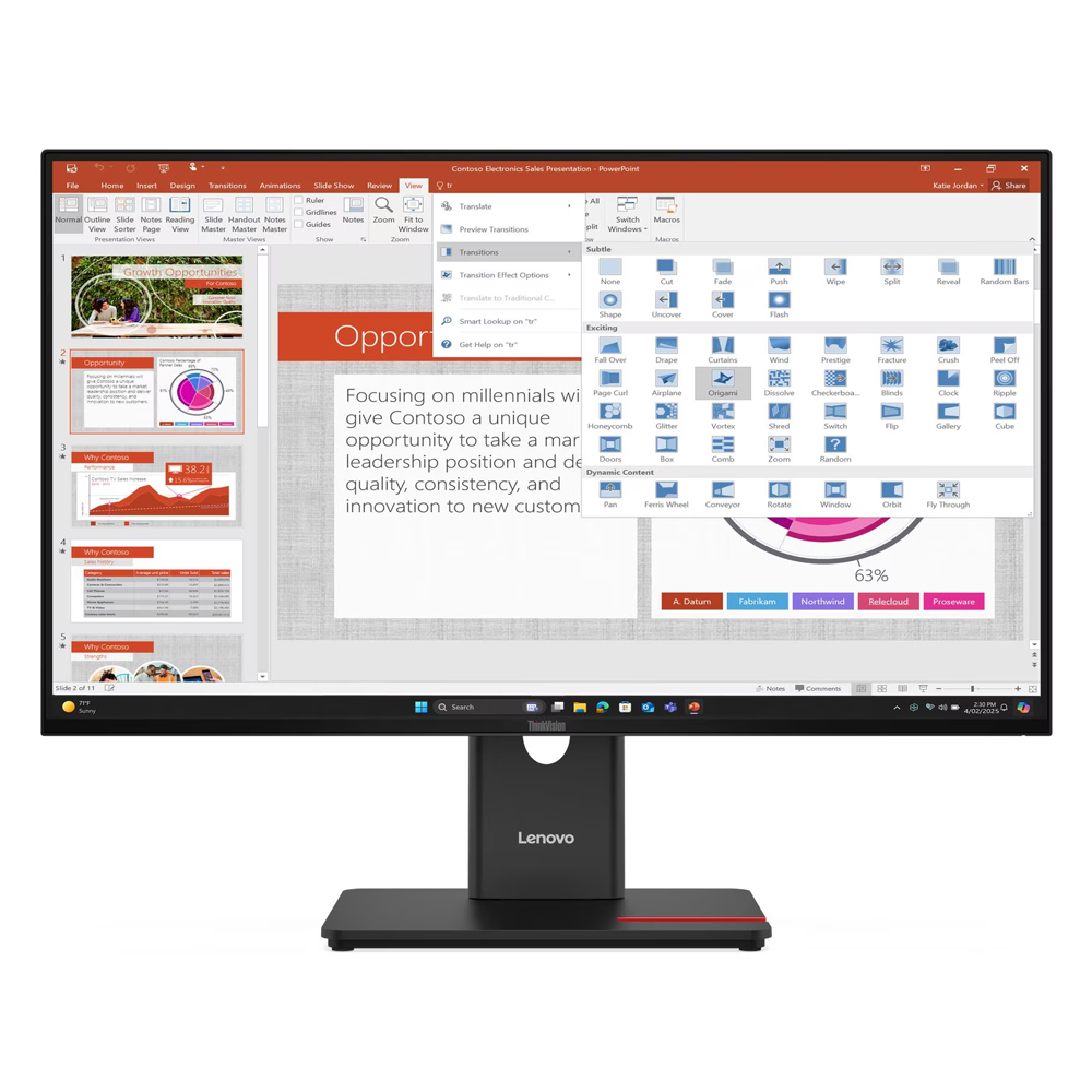 Lenovo T27-40 64A5MAT6TK 27" Monitör 4ms 48Hz - 120Hz