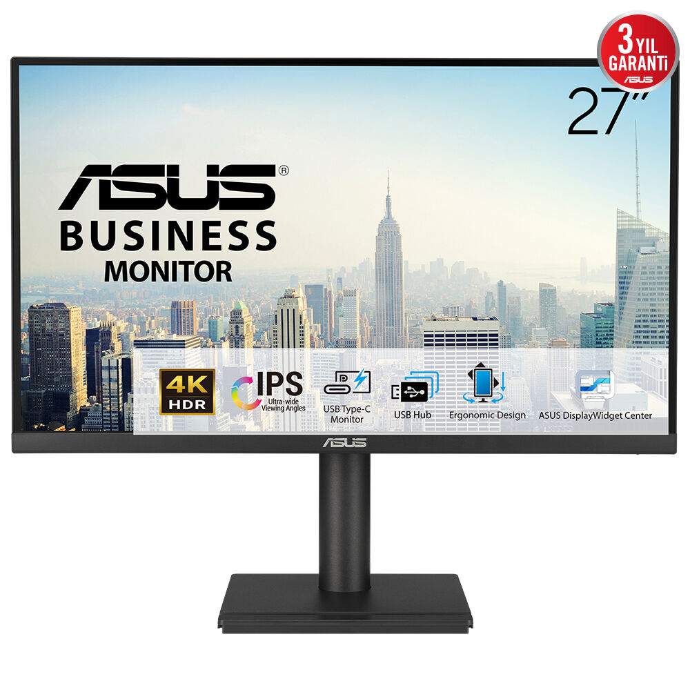 Asus 27" VA27UCPS IPS 4K Kurumsal MM Monitör 5ms Siyah