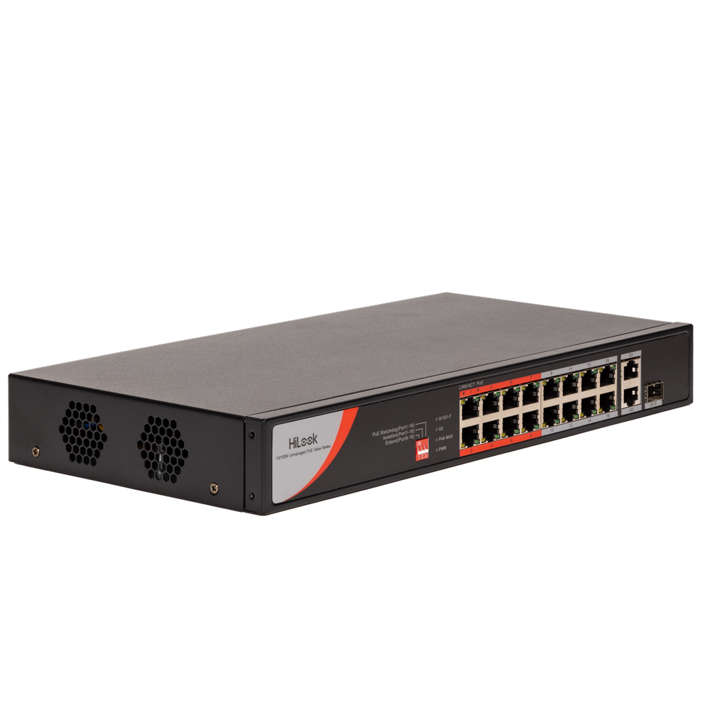 HiLook NS-0318P-130(C) 16Port 10/100 PoE+1x10/100/1000 RJ45+1xSFP Switch