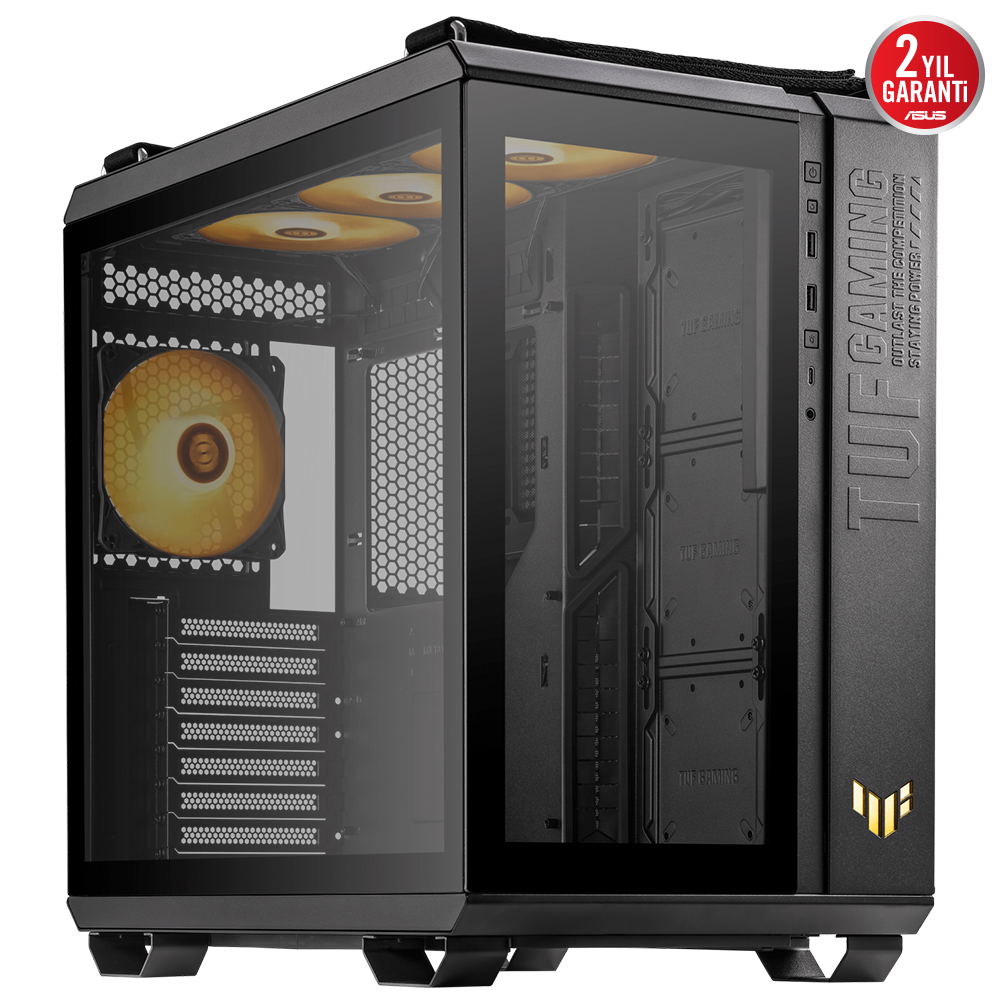 Asus TUF GAMING GT502 PLUS Siyah Panaromik Temperli Cam ATX Mid Tower Fanlı Kasa