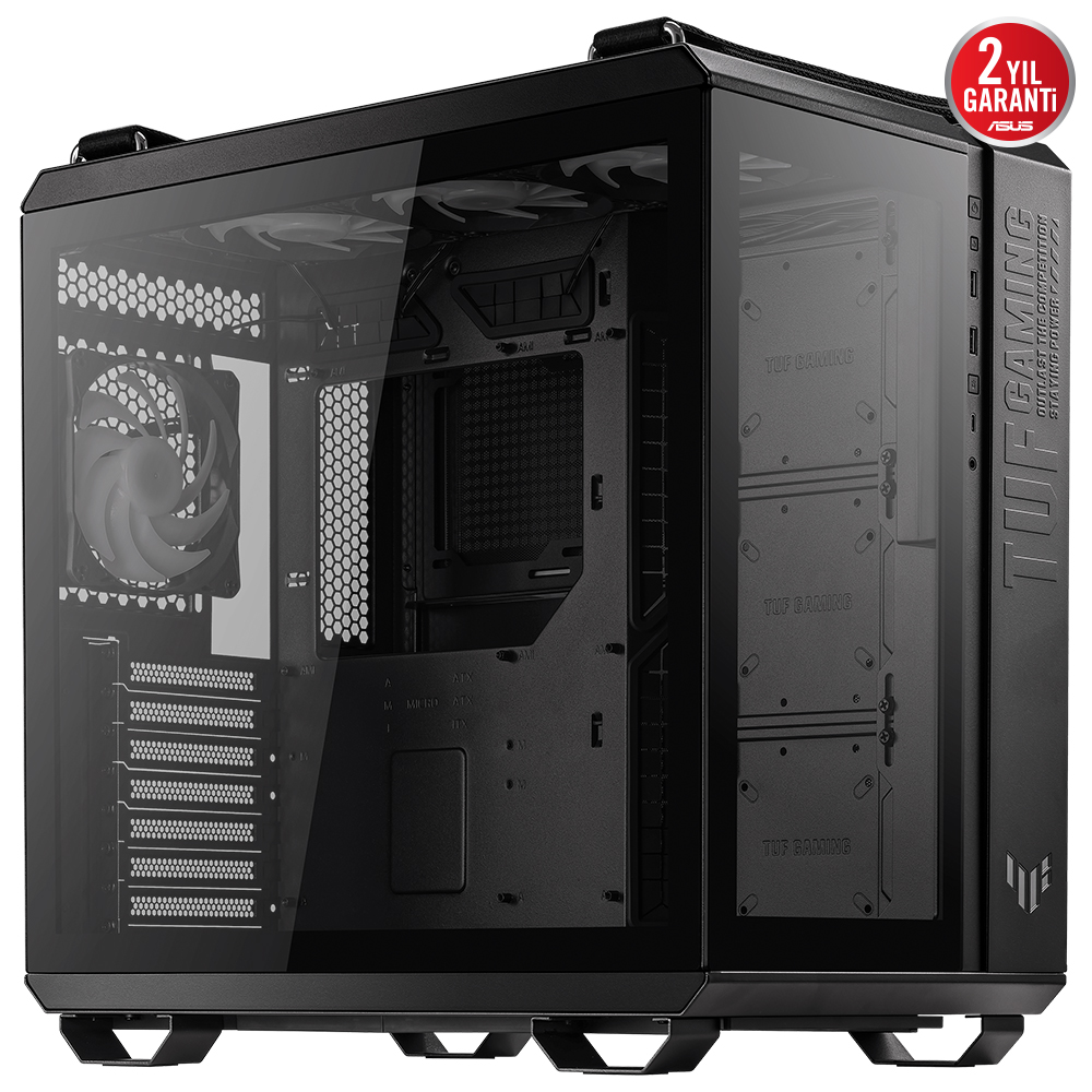 Asus TUF GAMING GT502 PLUS Siyah Panaromik Temperli Cam ATX Mid Tower Fanlı Kasa