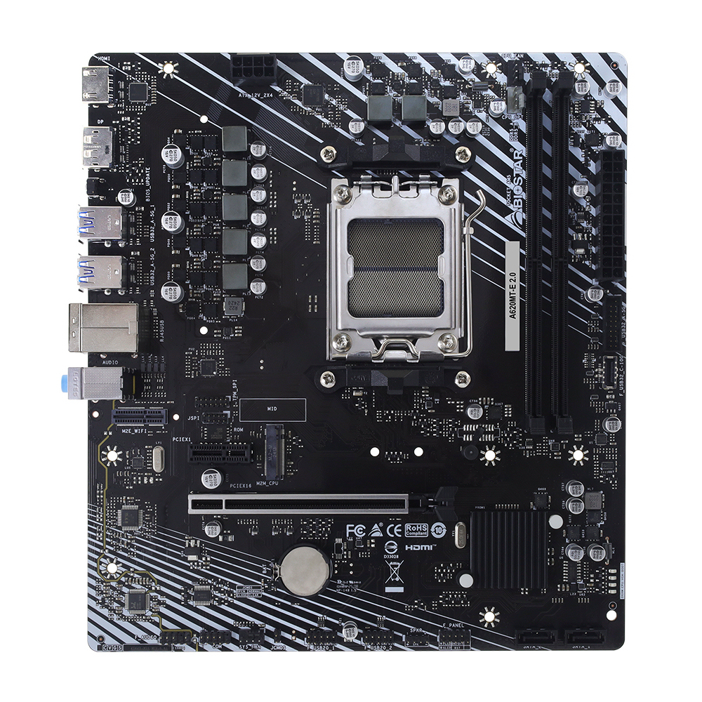 Biostar A620MT-E 2.0 AMD AM5 DDR5 8000(OC) HDMI DP M2 mATX