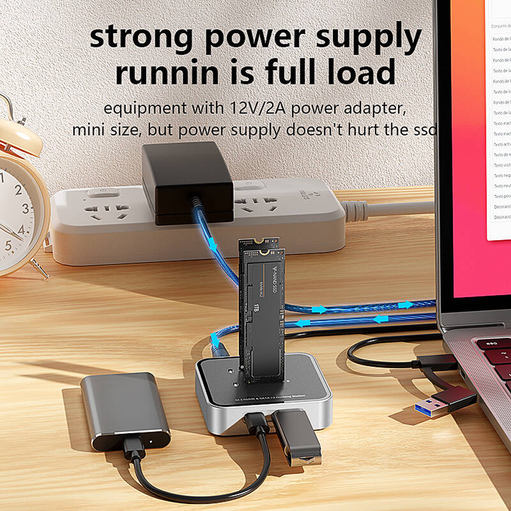 Codegen Çift M.2 NVME SSD Disk Yuvalı USB 3.1 Type-C Dock İstasyonu CDG-DOC-212