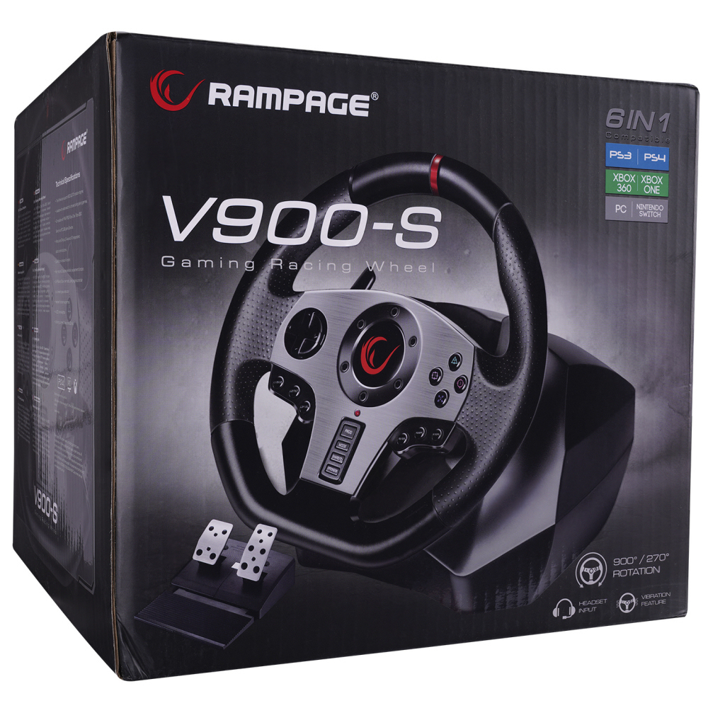 Rampage V900-S SWITCH 6 in 1 Pedallı Gaming Oyuncu Direksiyon