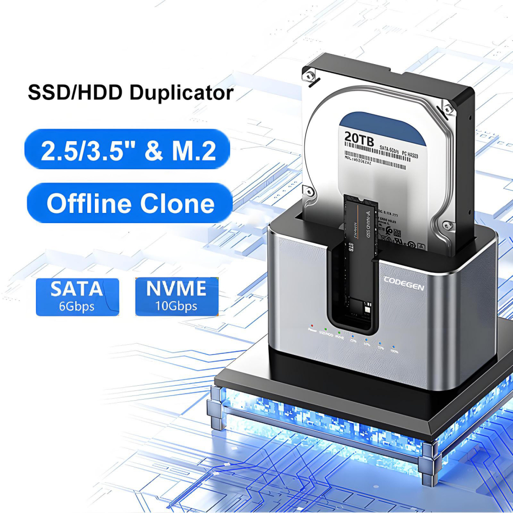 Codegen 2.5/3.5 Sata M.2 NVME Offline Kopyalama Harddisk Dock Stand CDG-DOC-505
