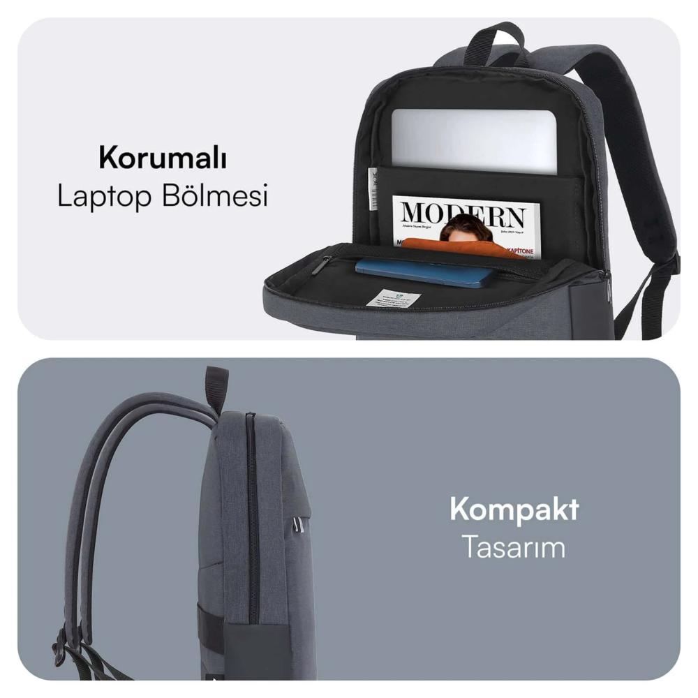 MACK MCE-1103 15.6" UNICITY Eco Notebook Sırt Çantası Siyah