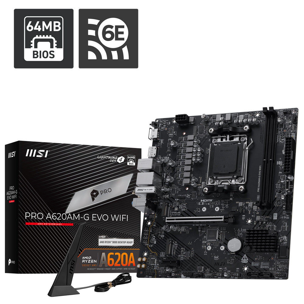 MSI PRO A620AM-G EVO WIFI AM5 DDR5 7200(OC)