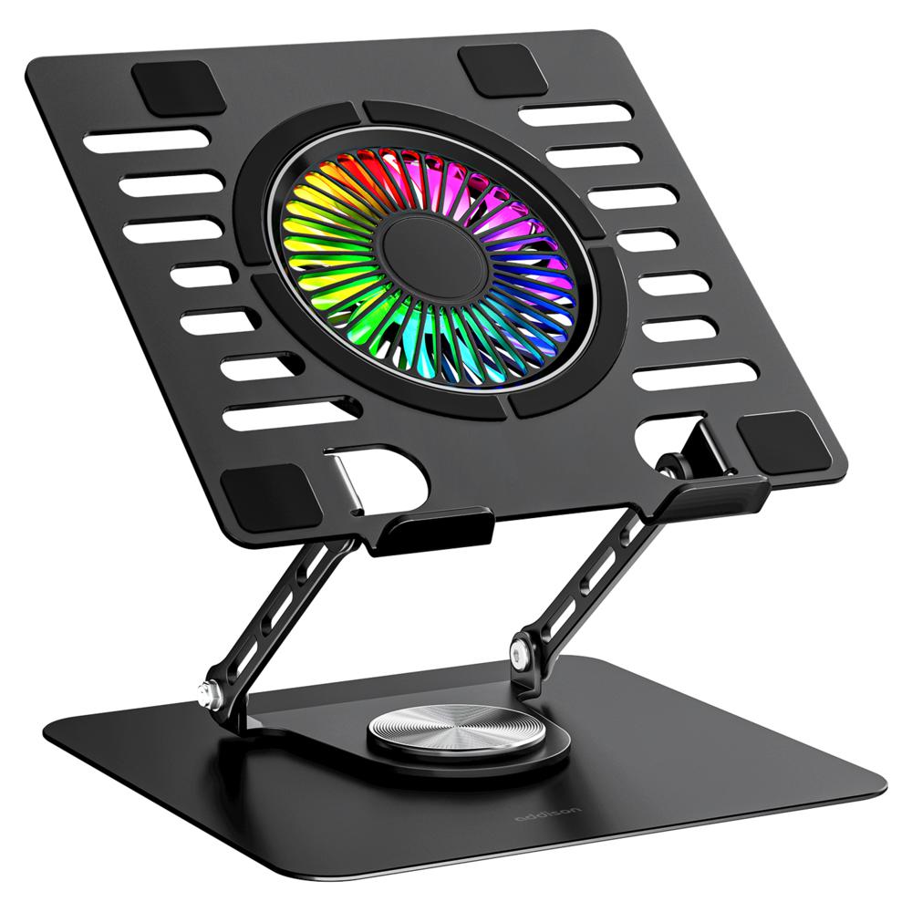 Addison AD-RC36 Steely 360 Derece RGB Fanlı Ayarlanabilir Metal Laptop Stand