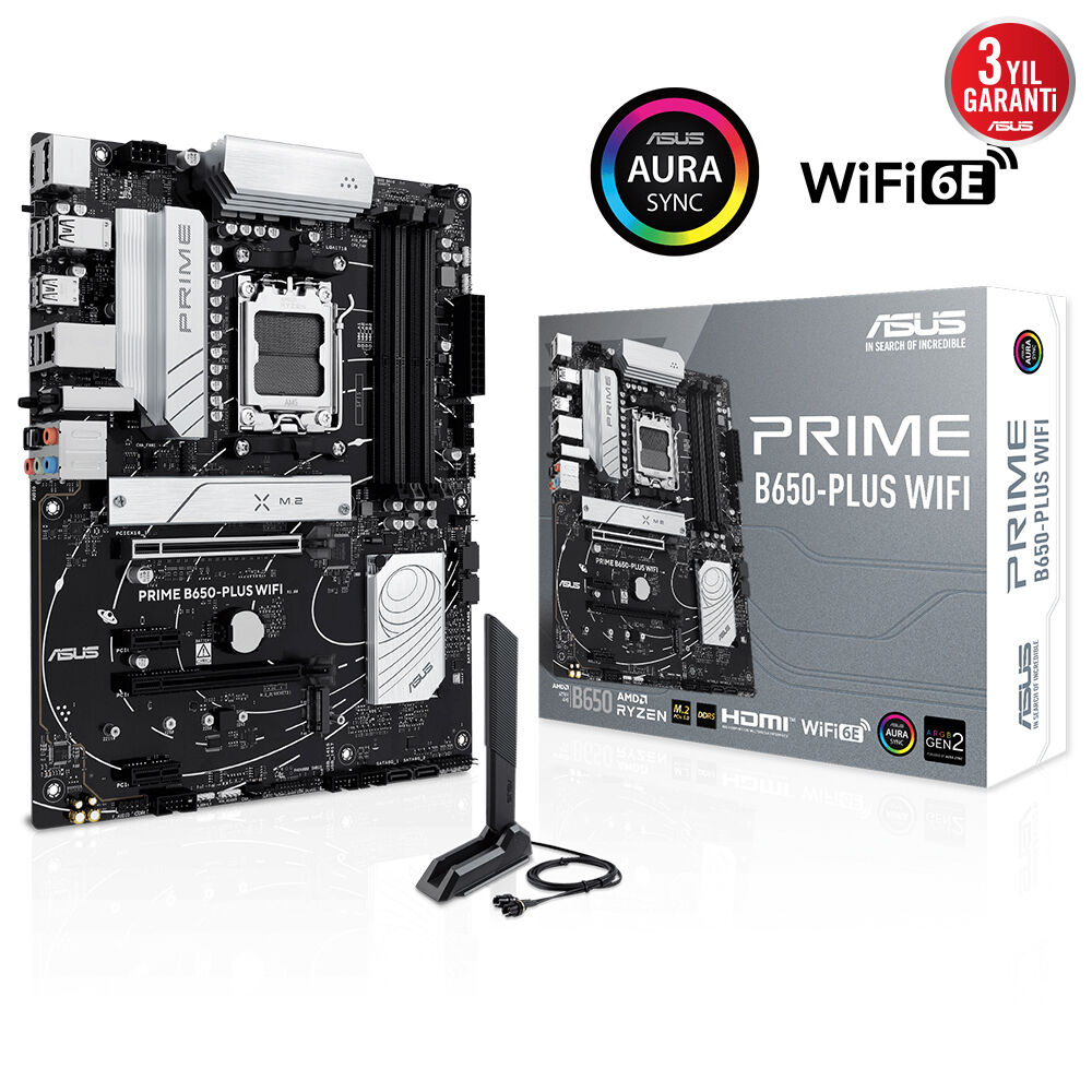 ASUS PRIME B650-PLUS WIFI AMD AM5 DDR5 7600 DP HDMI 2xM2 USB3.2 ATX