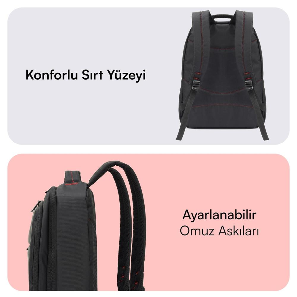 MACK MCC-007 17.3" Office USB Girişli Notebook Sırt Çantası Siyah