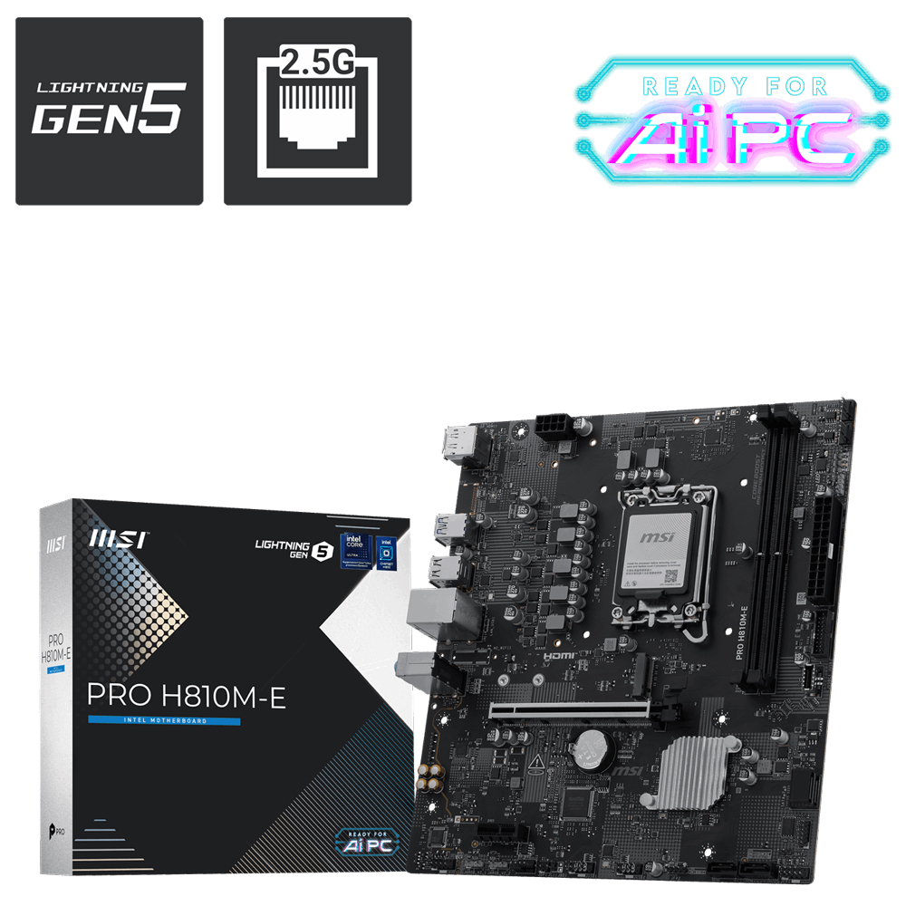 MSI MB PRO H810M-E SOKET 1851 DDR5 6400(OC)