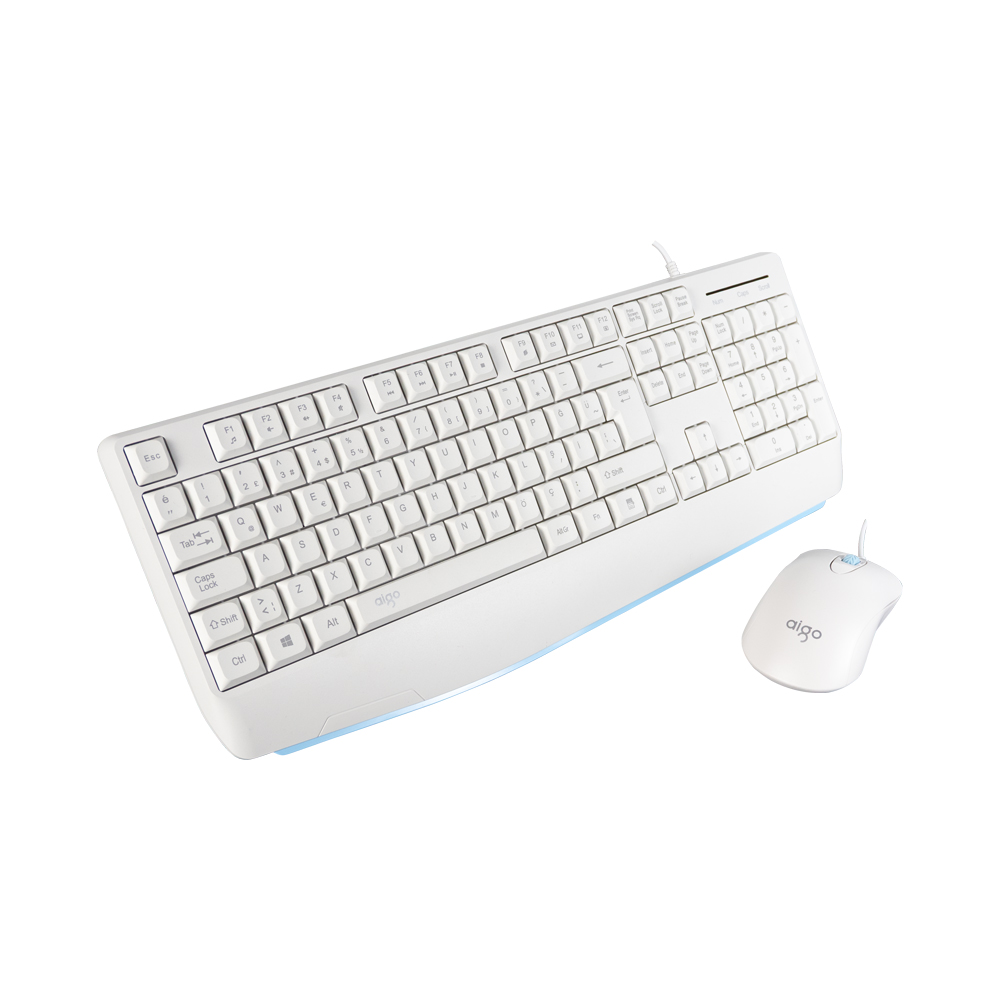 AIGO AK310 Pro Beyaz Kablolu Q Klavye + Mouse Set