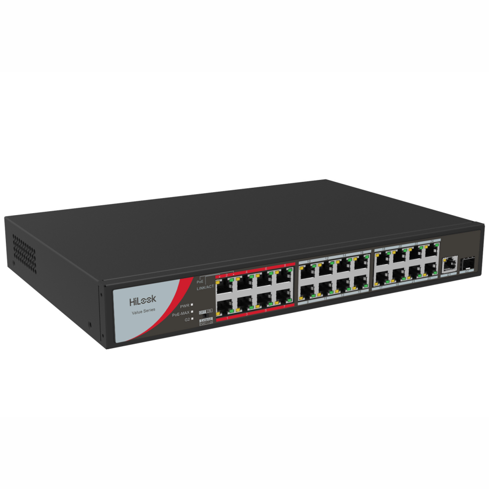 HiLook NS-0326P-230(B) 24Port 10/100 PoE+1x10/100/1000 RJ45+1xSFP Switch