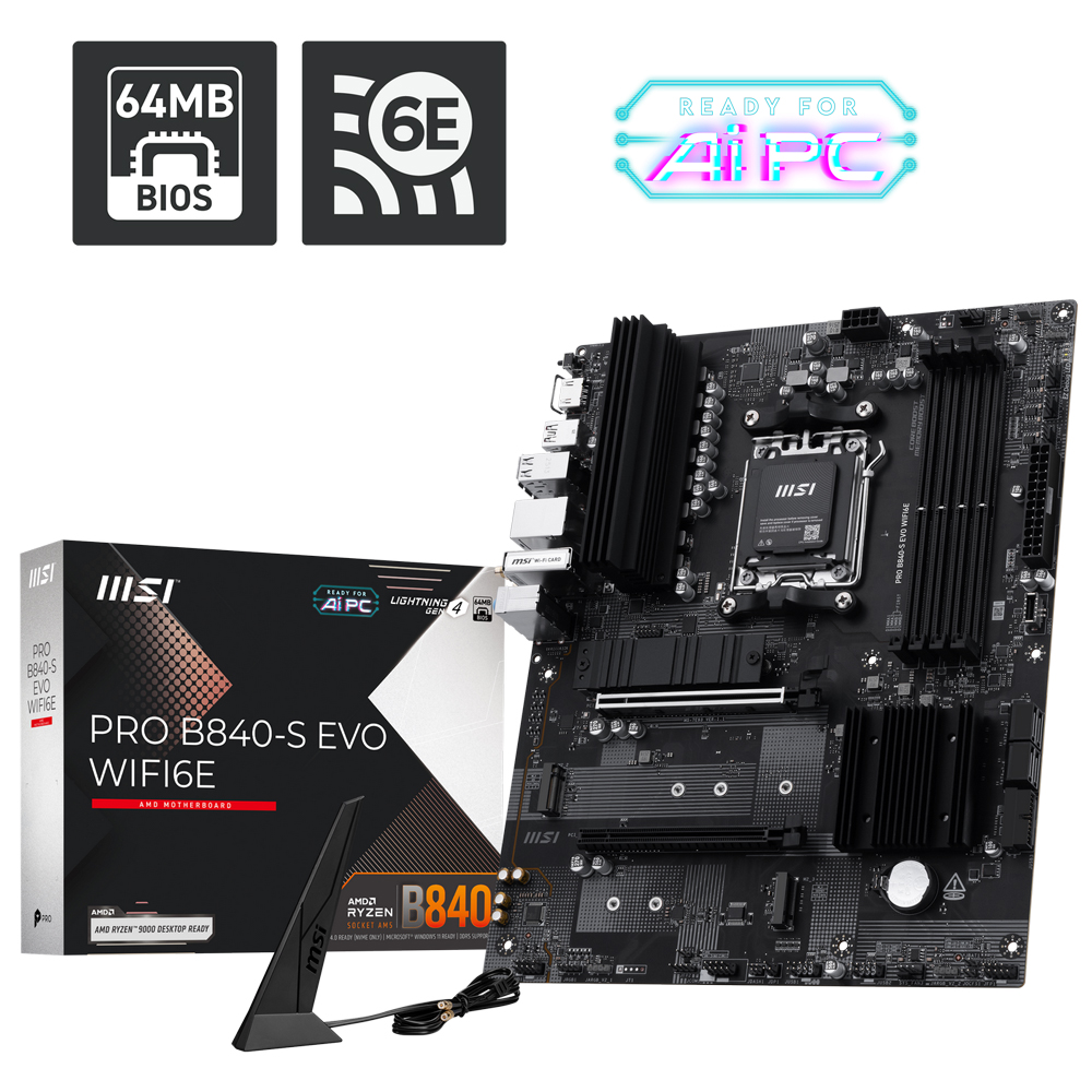 MSI PRO B840-S EVO WIFI6E AM5 DDR5 8000(OC)