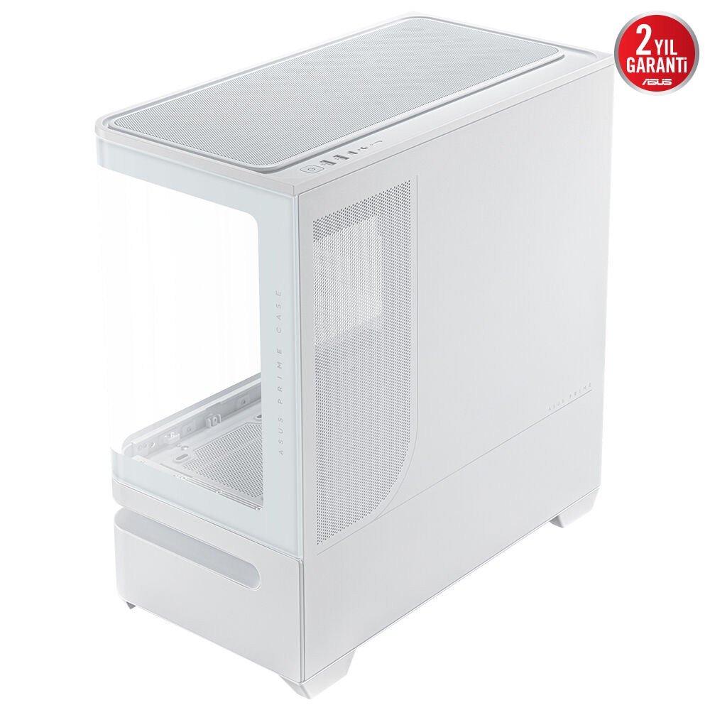 Asus PRIME AP202 Beyaz Temperli Cam mATX Mini Tower Fanlı ARGB Kasa