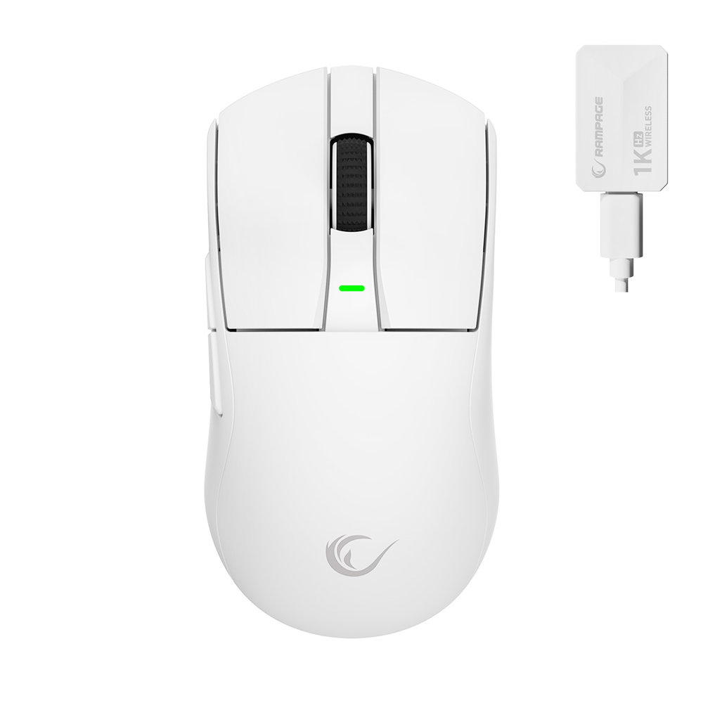 Rampage ZENITH BT+Wired+2.4G Beyaz Kablosuz PAW3395 52833 MCU Gaming Oyuncu Mouse