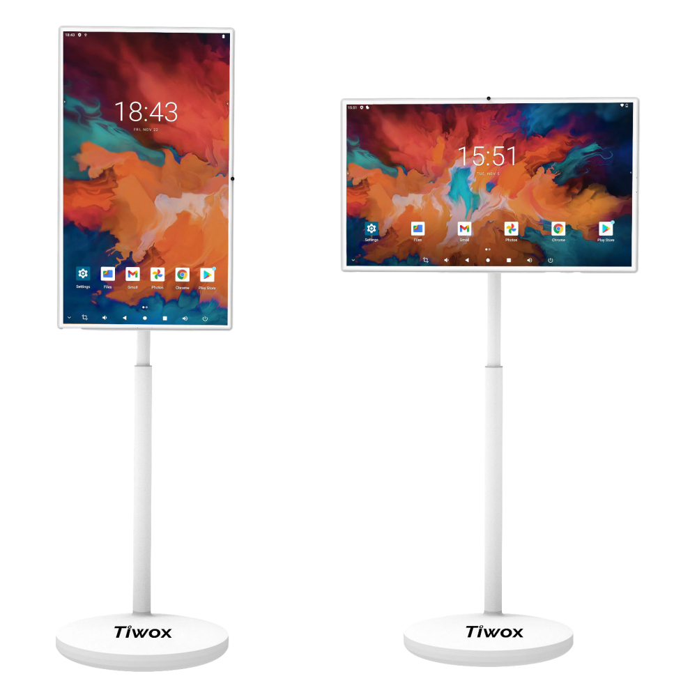 Tiwox KSK-3200 32" Led Panel 8/128GB Beyaz Ayaklı Taşınabilir Android Kiosk TV